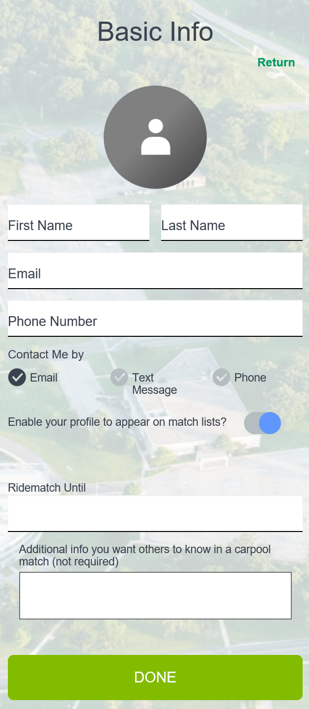 sign up basic info