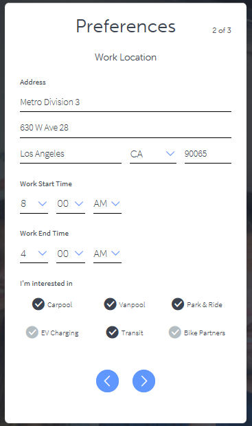 Work location form